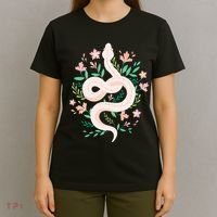 Snake Reptile Flowers Poisonous Python Cobra Animal Gift T-Shirt thumb 4