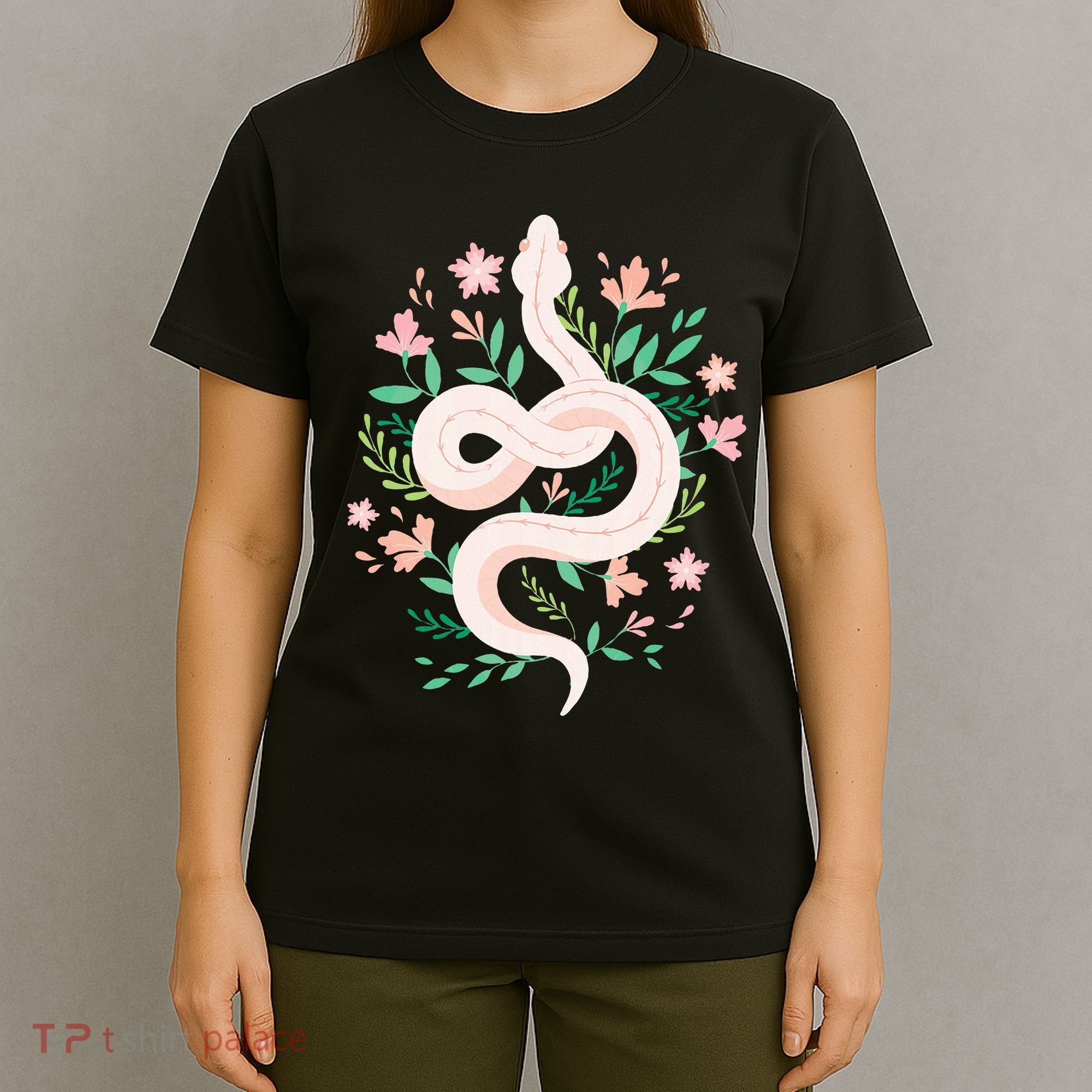Snake Reptile Flowers Poisonous Python Cobra Animal Gift T-Shirt
