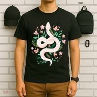 Snake Reptile Flowers Poisonous Python Cobra Animal Gift T-Shirt thumb 6