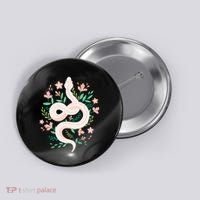 Snake Reptile Flowers Poisonous Python Cobra Animal Gift Button thumb 0