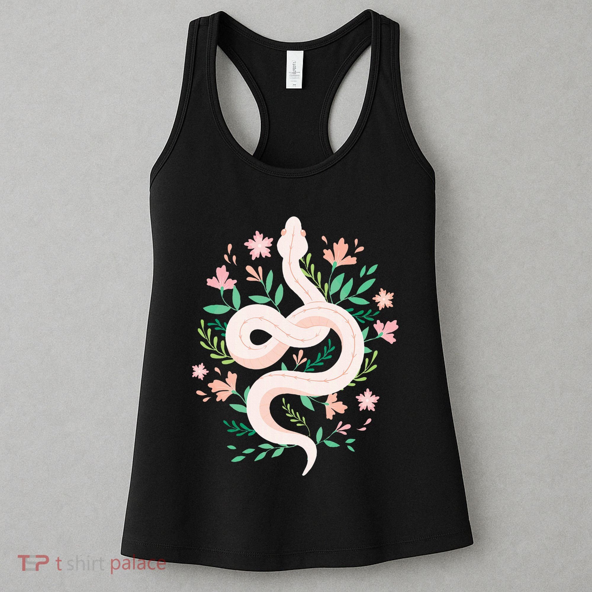Snake Reptile Flowers Poisonous Python Cobra Animal Gift Women's Tank Top