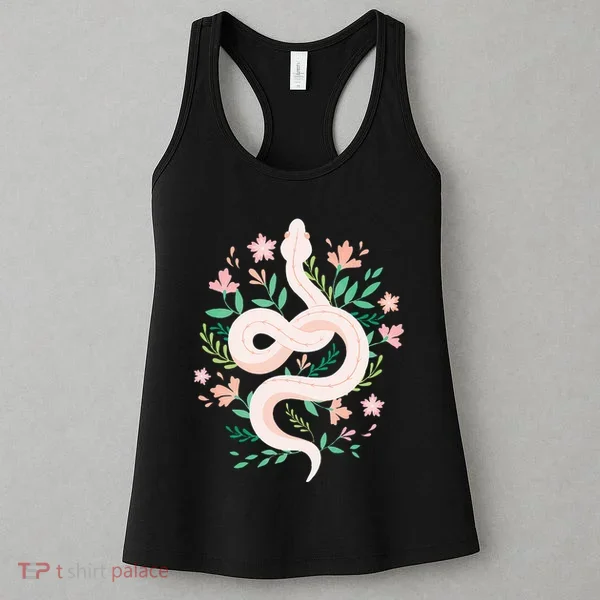 Snake Reptile Flowers Poisonous Python Cobra Animal Gift Women's Tank Top