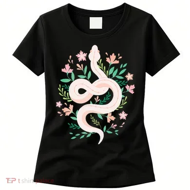 Snake Reptile Flowers Poisonous Python Cobra Animal Gift Women's T-Shirt