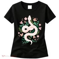 Snake Reptile Flowers Poisonous Python Cobra Animal Gift Women's T-Shirt thumb 0