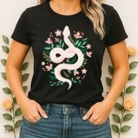 Snake Reptile Flowers Poisonous Python Cobra Animal Gift Women's T-Shirt thumb 2