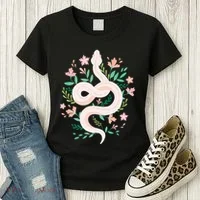 Snake Reptile Flowers Poisonous Python Cobra Animal Gift Women's T-Shirt thumb 3