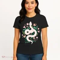 Snake Reptile Flowers Poisonous Python Cobra Animal Gift Women's T-Shirt thumb 4