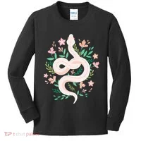 Snake Reptile Flowers Poisonous Python Cobra Animal Gift Kids Long Sleeve Shirt thumb 0