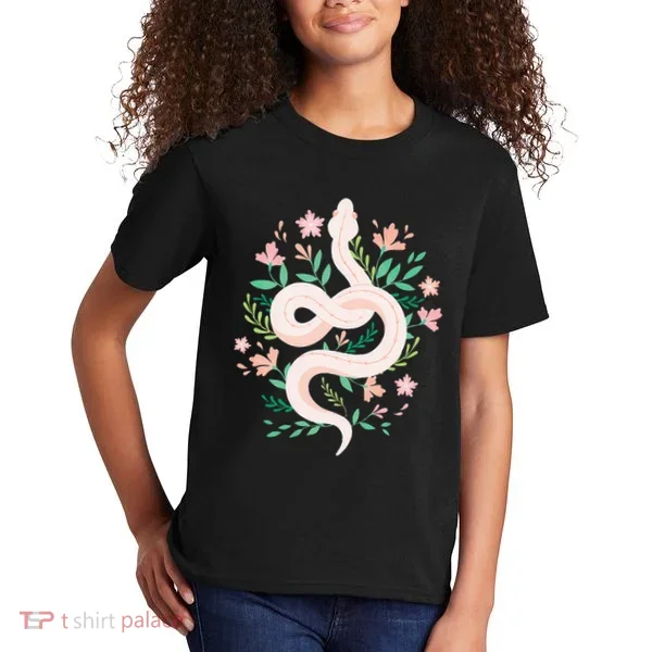 Snake Reptile Flowers Poisonous Python Cobra Animal Gift Kids T-Shirt