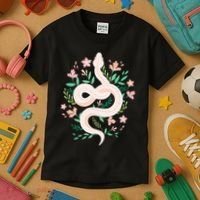 Snake Reptile Flowers Poisonous Python Cobra Animal Gift Kids T-Shirt thumb 3