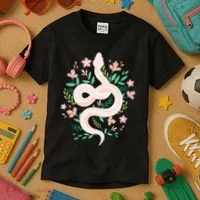 Snake Reptile Flowers Poisonous Python Cobra Animal Gift Kids T-Shirt thumb 3