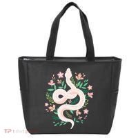 Snake Reptile Flowers Poisonous Python Cobra Animal Gift Tote Bag thumb 0