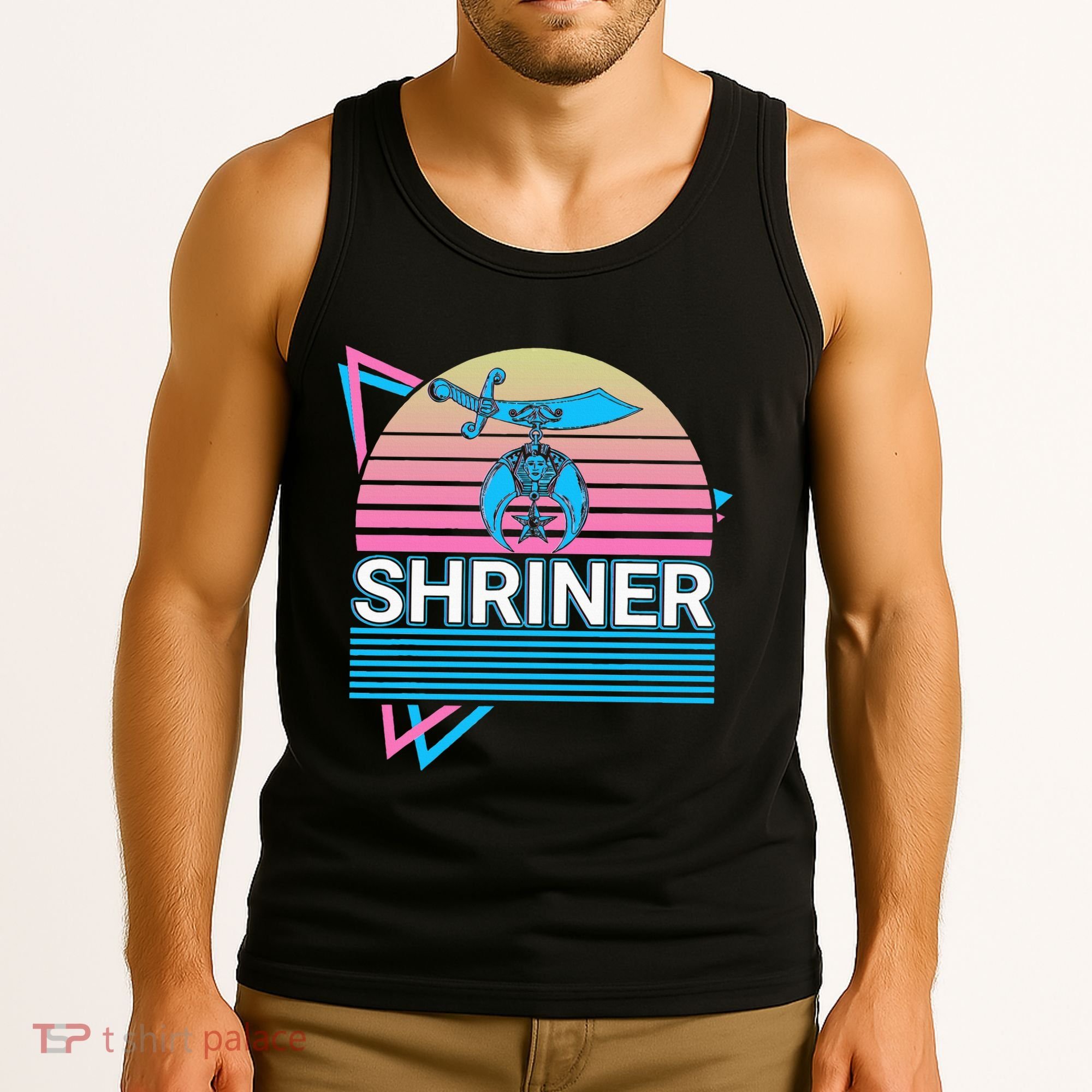 Shriner Retro Freemason Masonic Mystic Shrine Tank Top