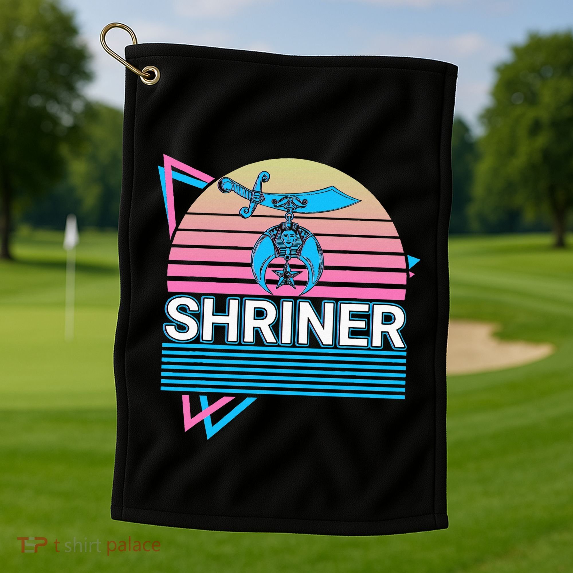 Shriner Retro Freemason Masonic Mystic Shrine Golf Towel