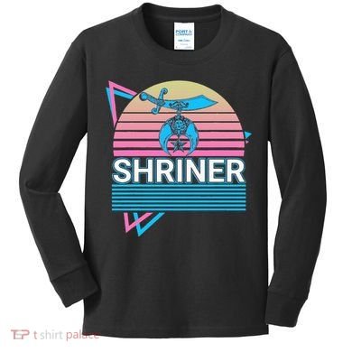 Shriner Retro Freemason Masonic Mystic Shrine Kids Long Sleeve Shirt