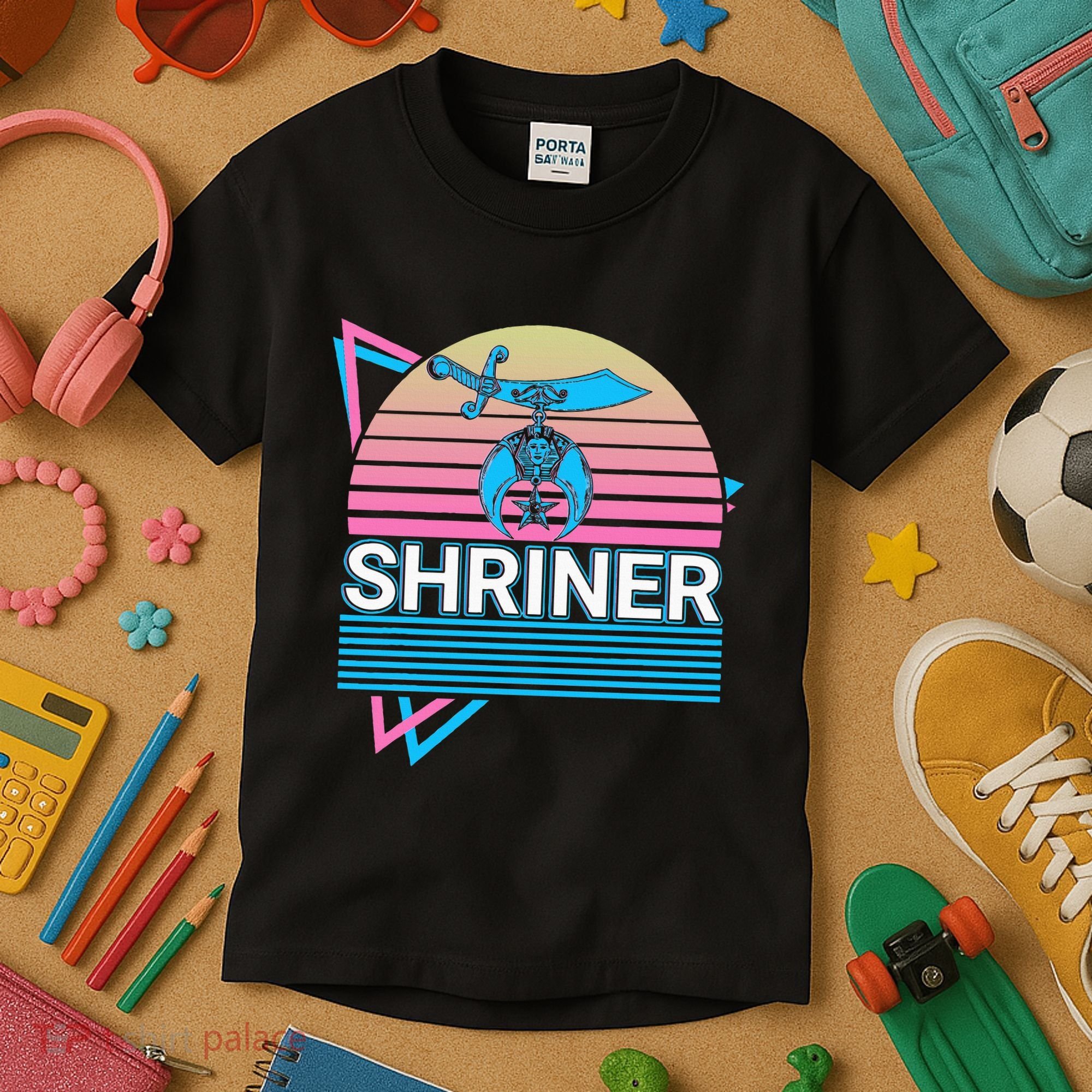 Shriner Retro Freemason Masonic Mystic Shrine Kids T-Shirt