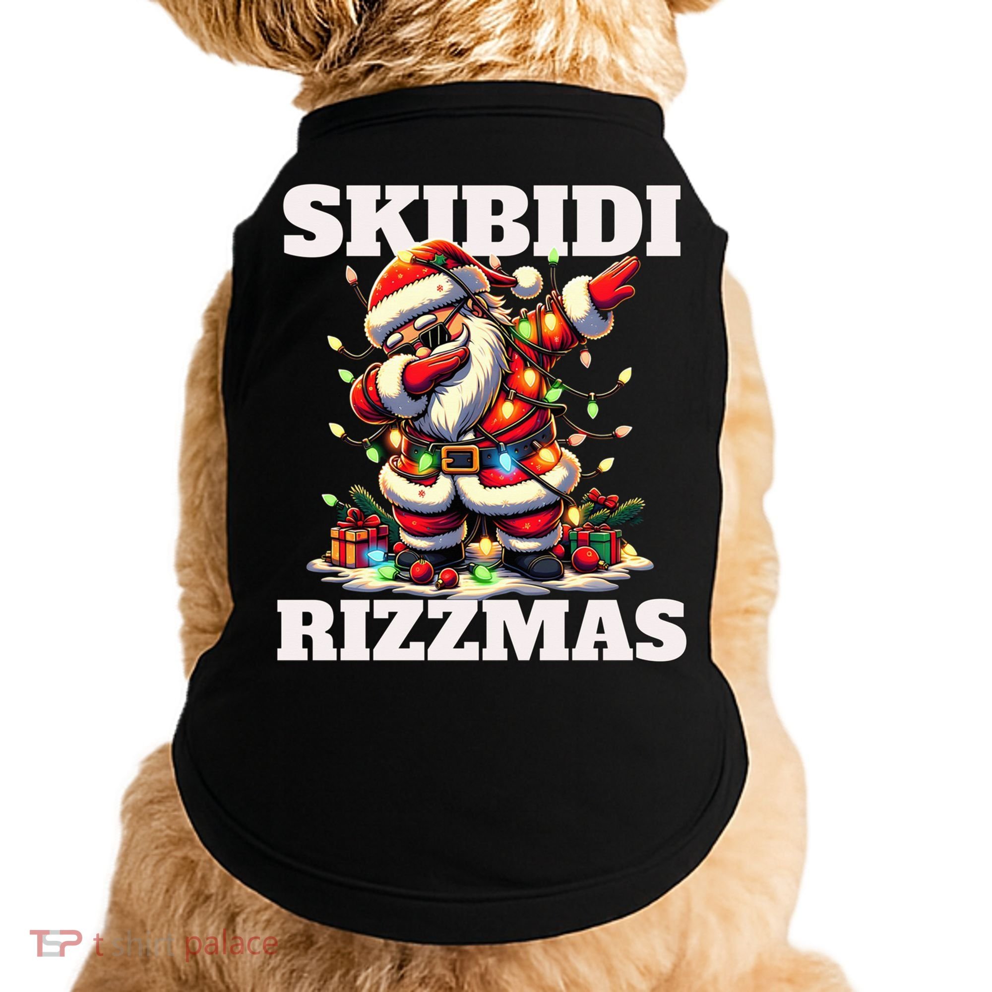 Skibidi Rizzmas Funny Christmas Dab Doggie Tank
