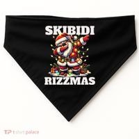 Skibidi Rizzmas Funny Christmas Dab USA-Made Doggie Bandana thumb 0