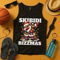 Skibidi Rizzmas Funny Christmas Dab Tank Top thumb 4