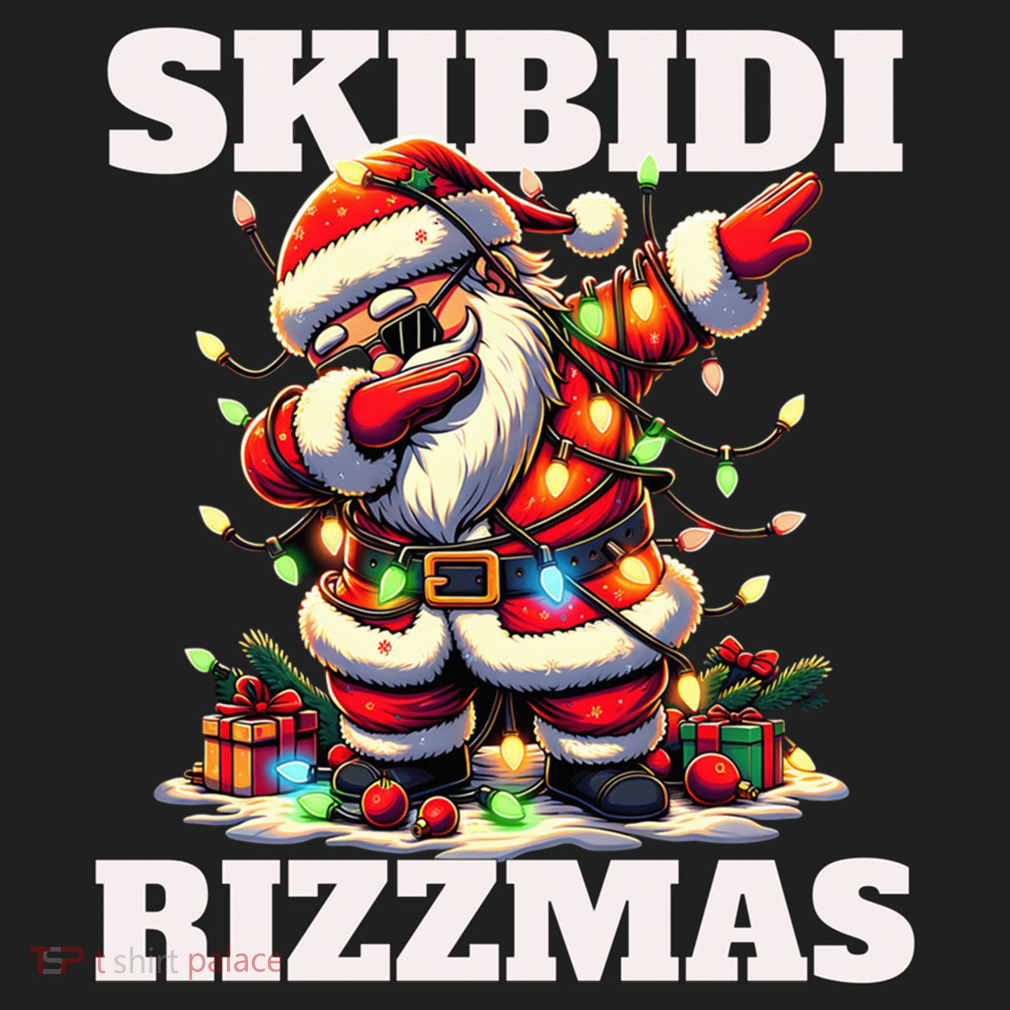 Skibidi Rizzmas Funny Christmas Dab Golf Towel