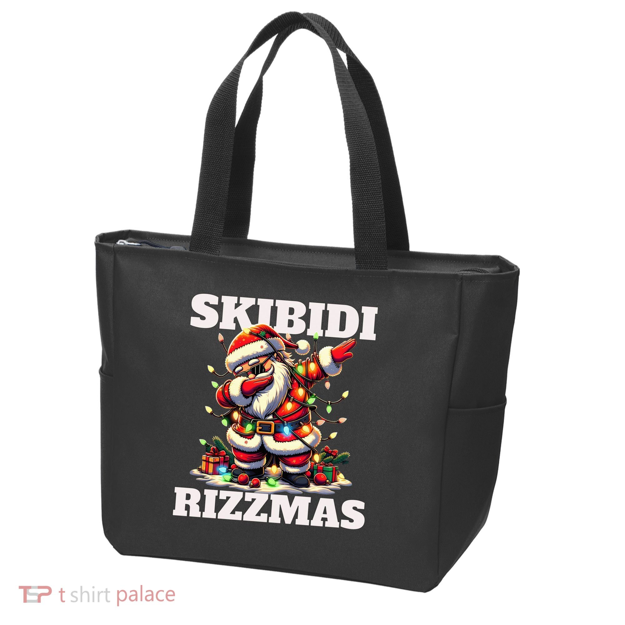 Skibidi Rizzmas Funny Christmas Dab Tote Bag