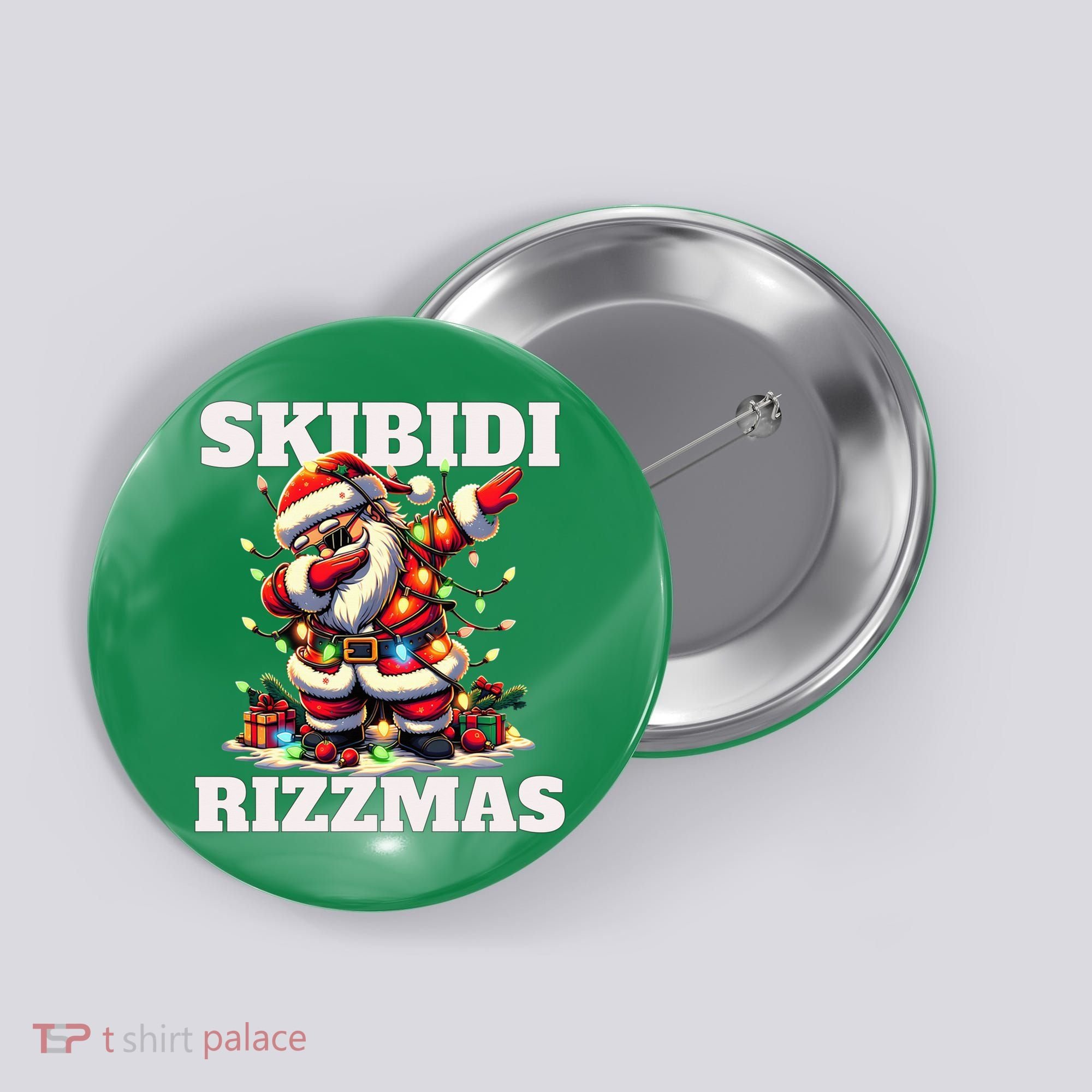 Skibidi Rizzmas Funny Christmas Dab Button