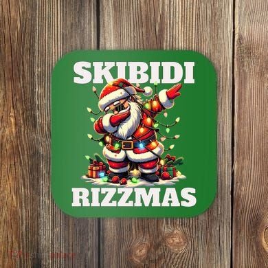 Skibidi Rizzmas Funny Christmas Dab Coaster