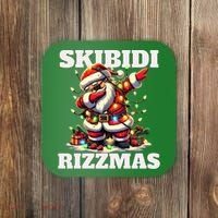 Skibidi Rizzmas Funny Christmas Dab Coaster thumb 0