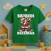 Skibidi Rizzmas Funny Christmas Dab Toddler T-Shirt thumb 3