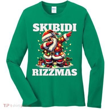 Skibidi Rizzmas Funny Christmas Dab Women's Long Sleeve Shirt