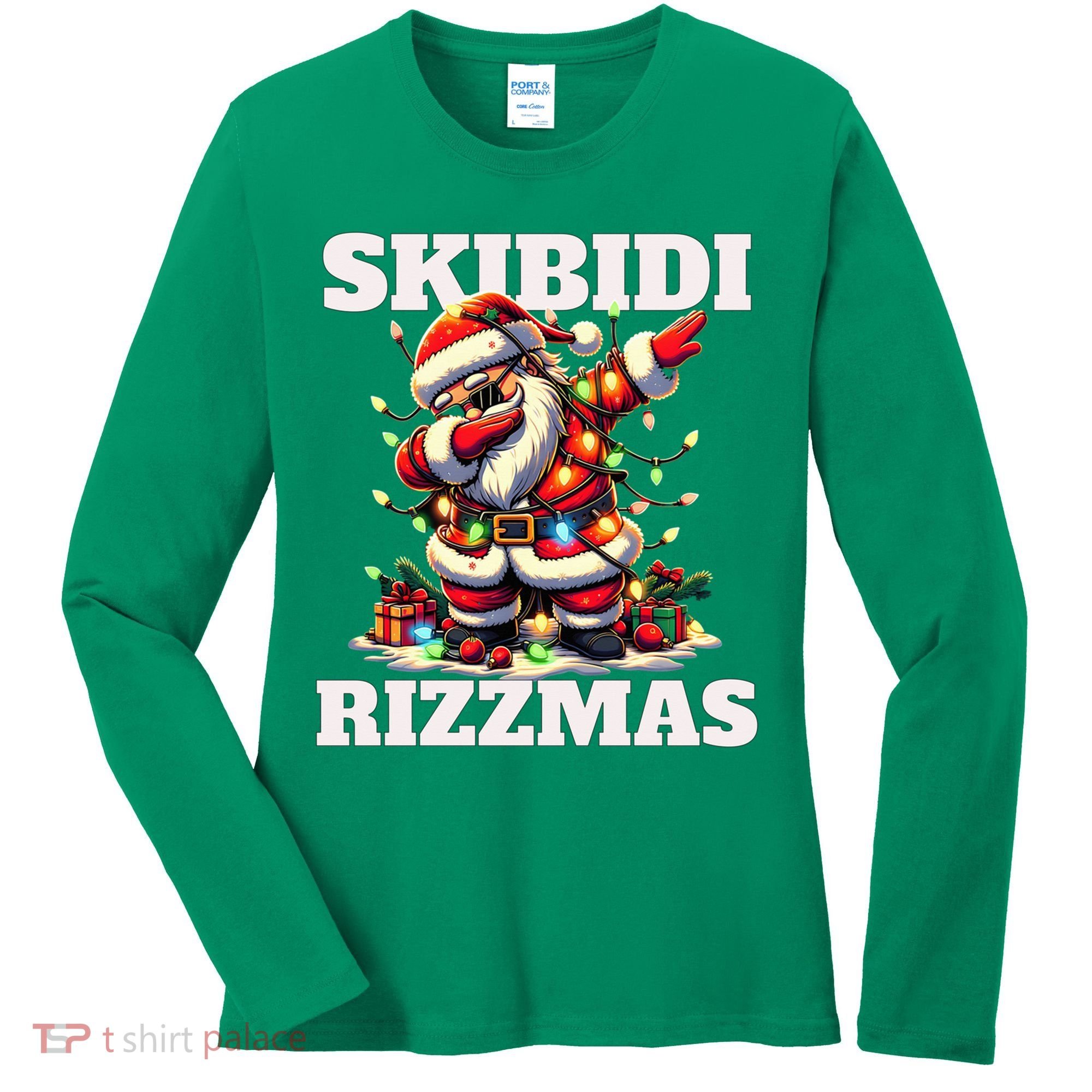 Skibidi Rizzmas Funny Christmas Dab Women's Long Sleeve Shirt