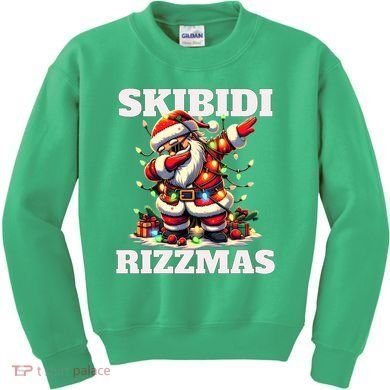 Skibidi Rizzmas Funny Christmas Dab Kids Sweatshirt