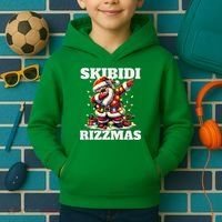 Skibidi Rizzmas Funny Christmas Dab Kids Hoodie thumb 2