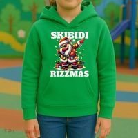 Skibidi Rizzmas Funny Christmas Dab Kids Hoodie thumb 3