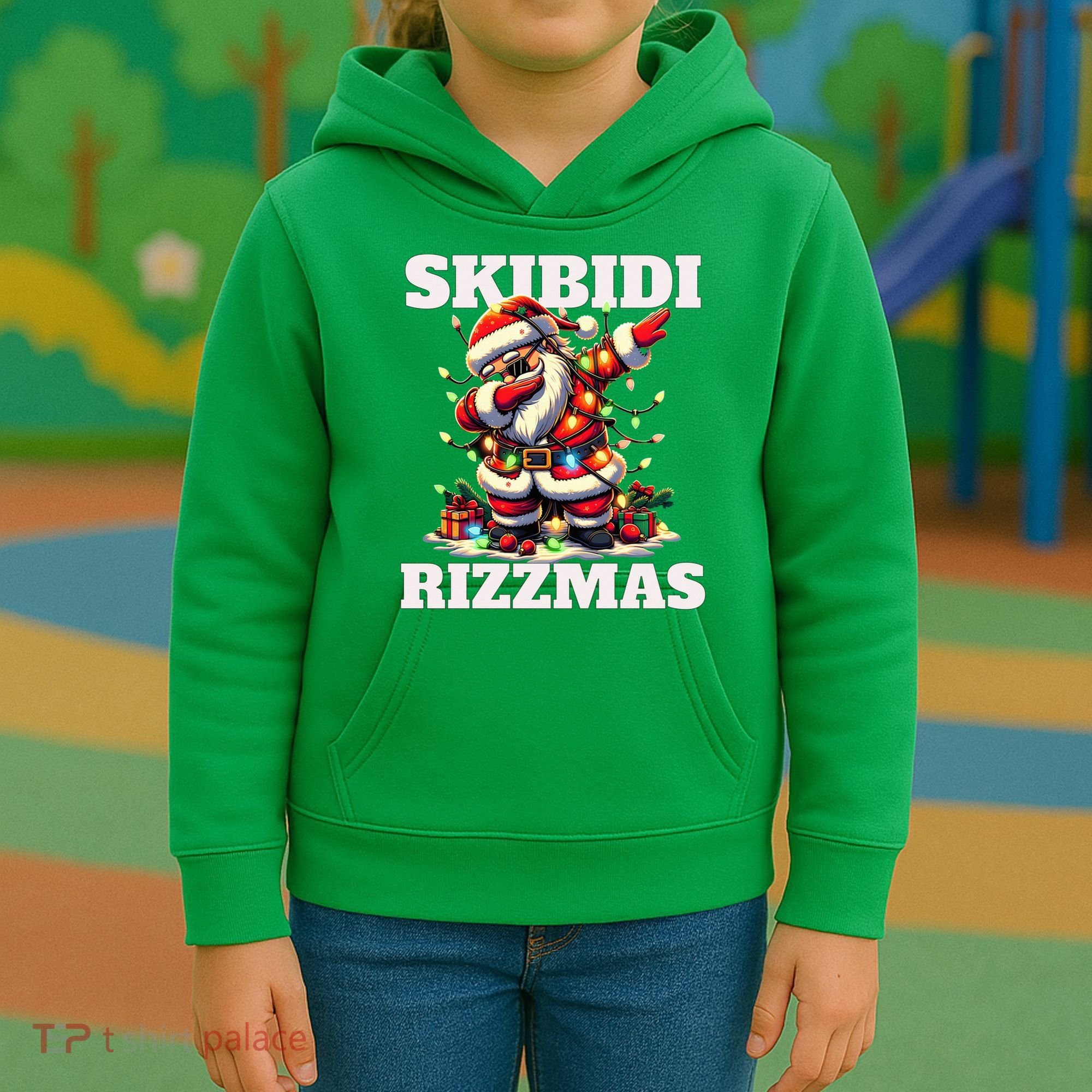 Skibidi Rizzmas Funny Christmas Dab Kids Hoodie