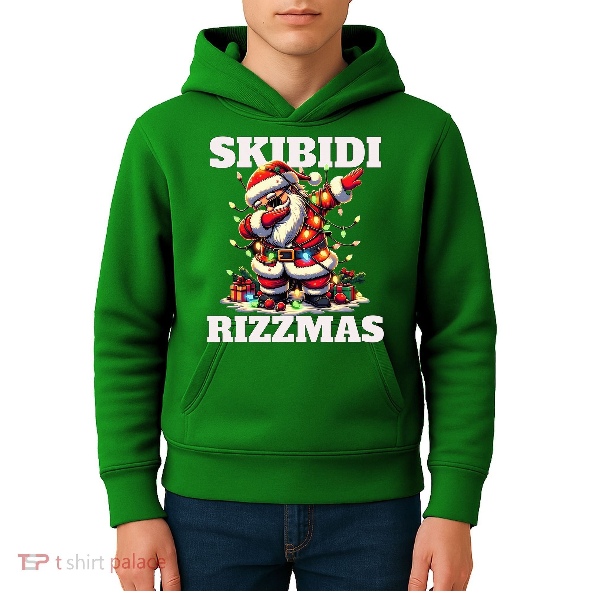 Skibidi Rizzmas Funny Christmas Dab Kids Hoodie