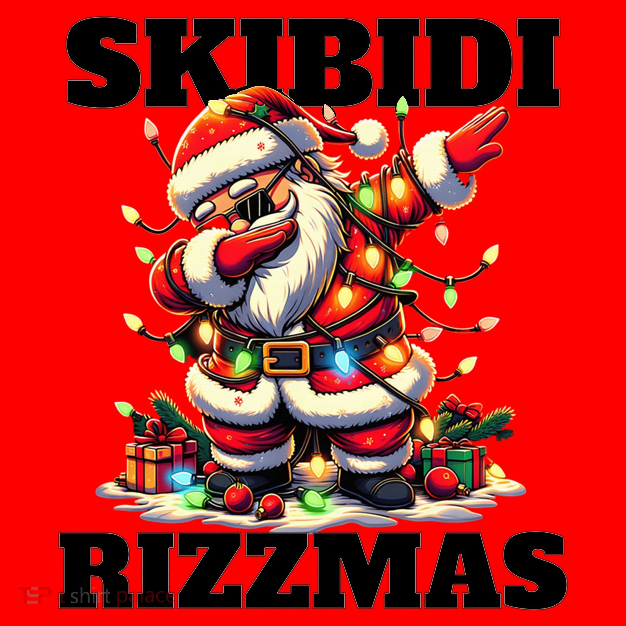 Skibidi Rizzmas Funny Christmas Dab Santa Hat