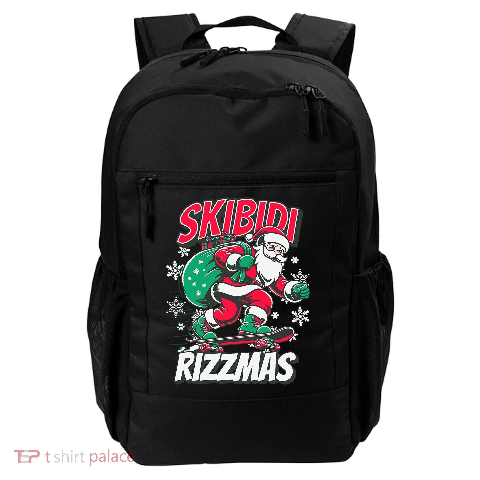 Skibidi Rizzmas Funny Santa Rizz Christmas Backpack