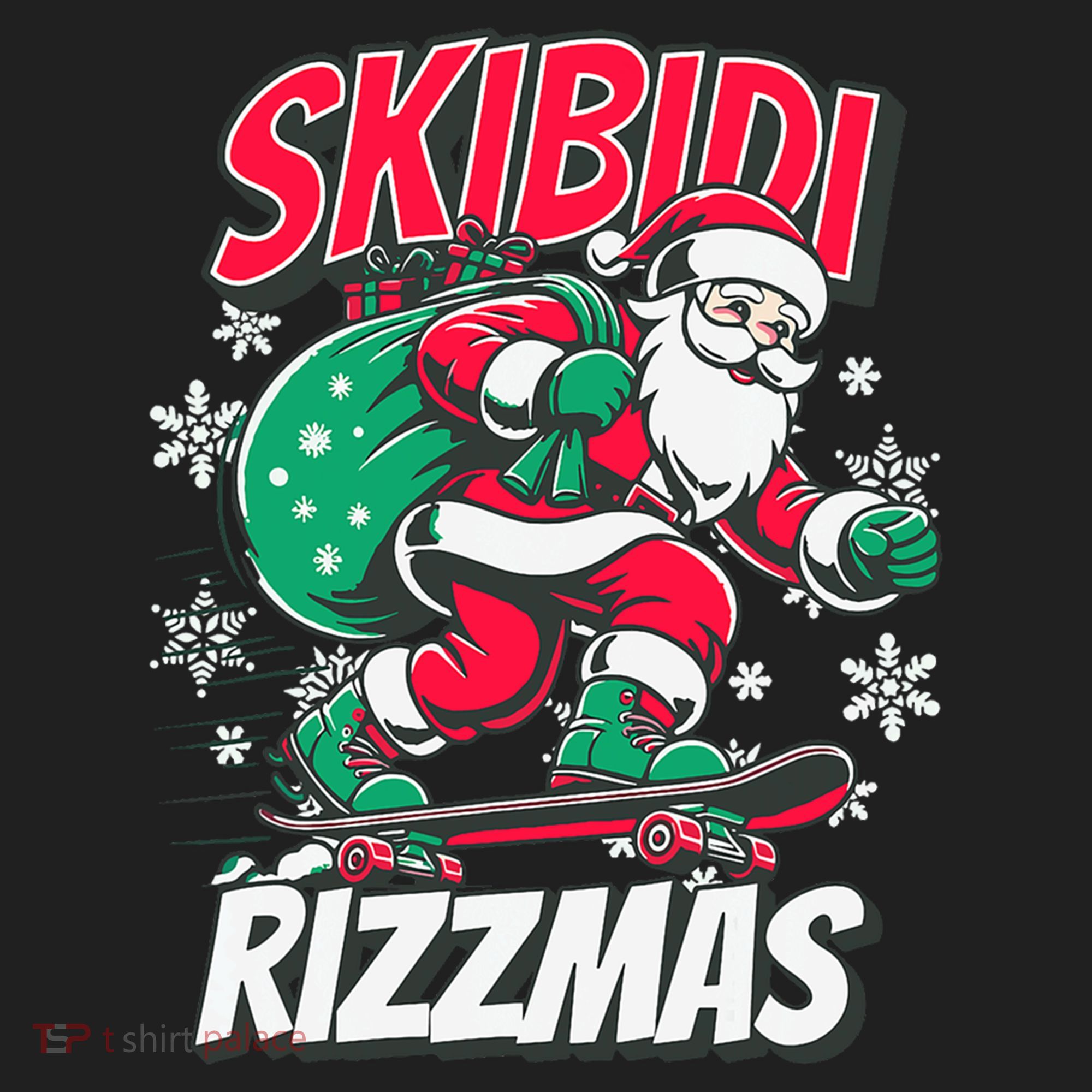 Skibidi Rizzmas Funny Santa Rizz Christmas Beanie