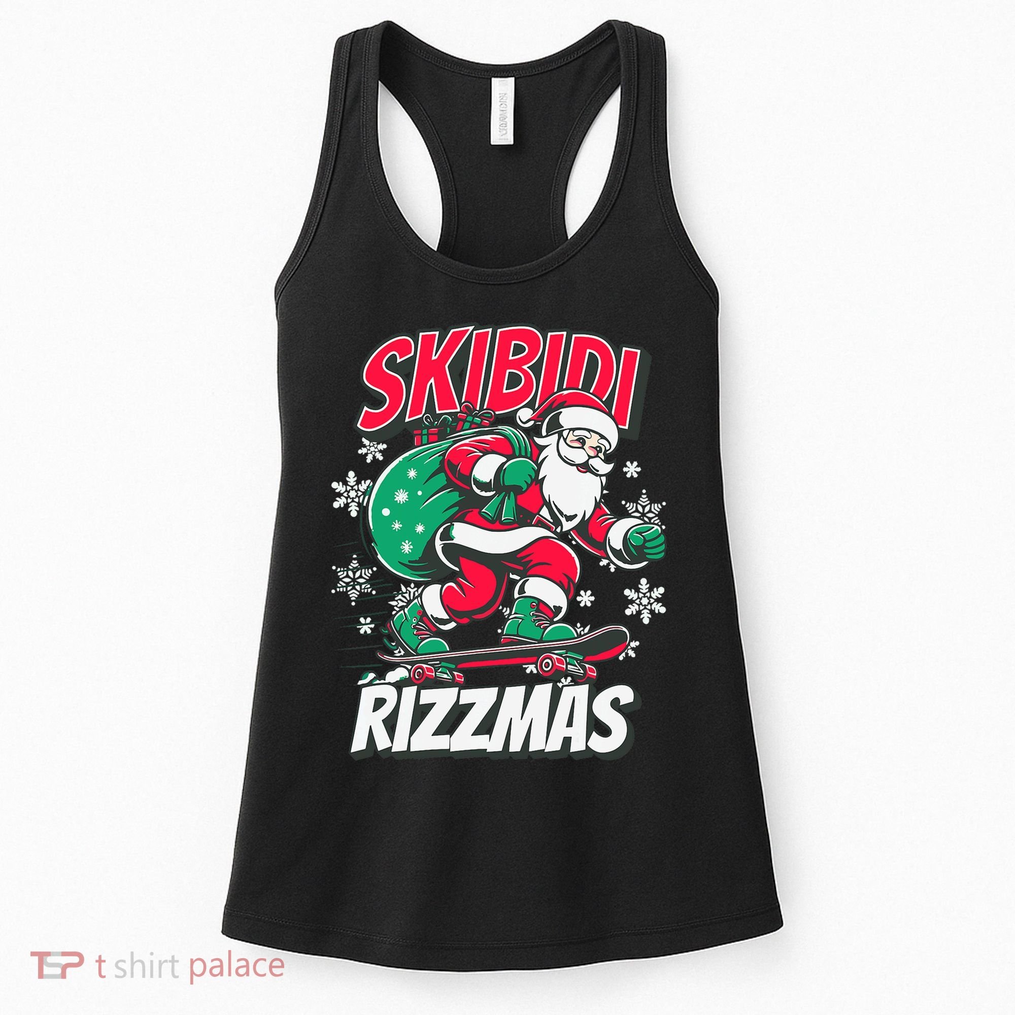 Skibidi Rizzmas Funny Santa Rizz Christmas Women's Tank Top