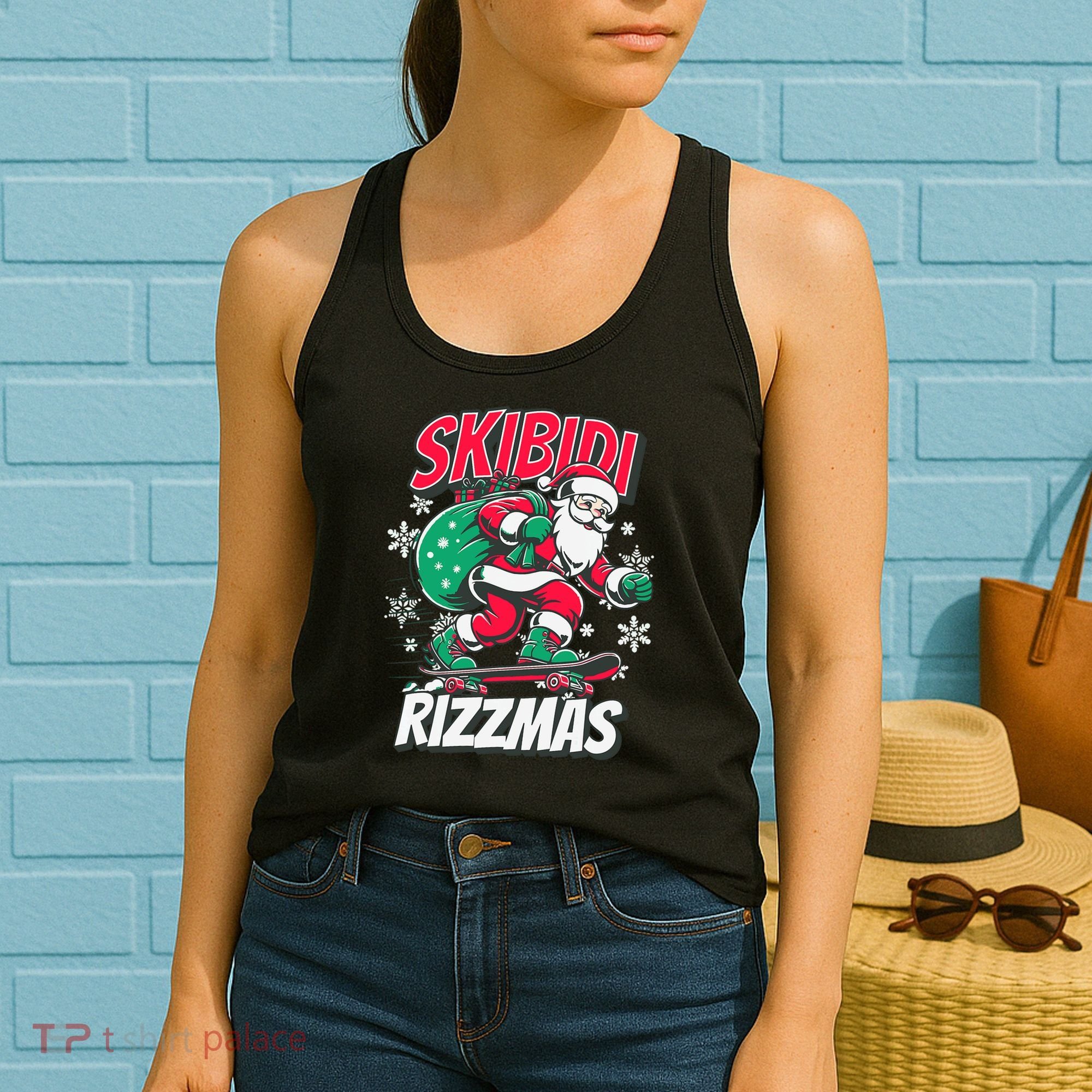 Skibidi Rizzmas Funny Santa Rizz Christmas Women's Tank Top