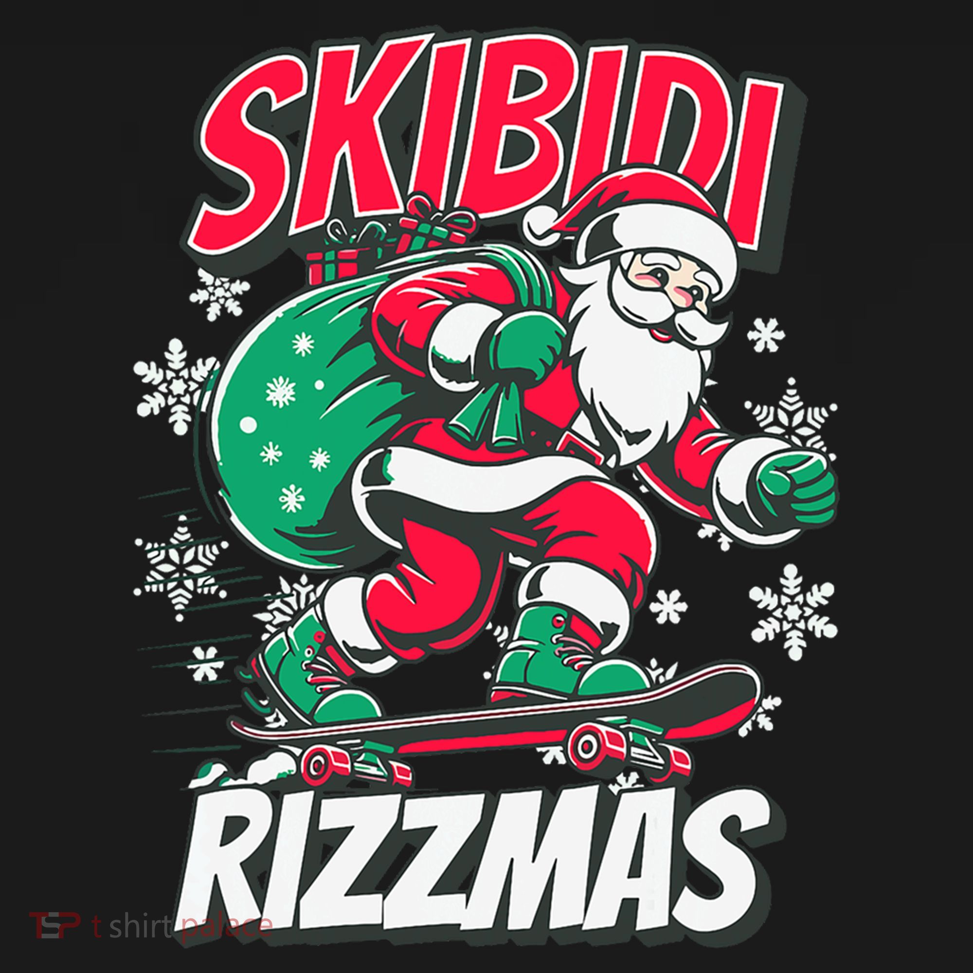 Skibidi Rizzmas Funny Santa Rizz Christmas Women's Tank Top