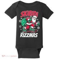 Skibidi Rizzmas Funny Santa Rizz Christmas Baby Bodysuit thumb 0