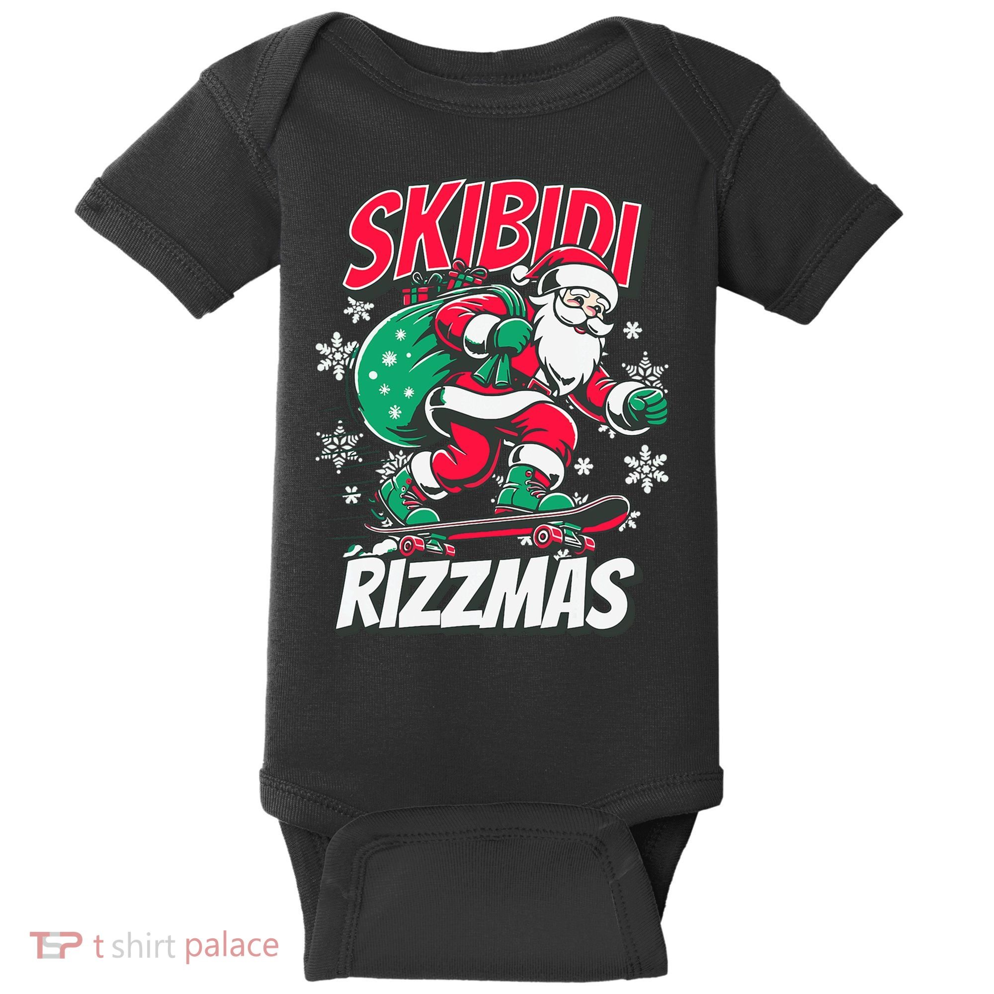 Skibidi Rizzmas Funny Santa Rizz Christmas Baby Bodysuit
