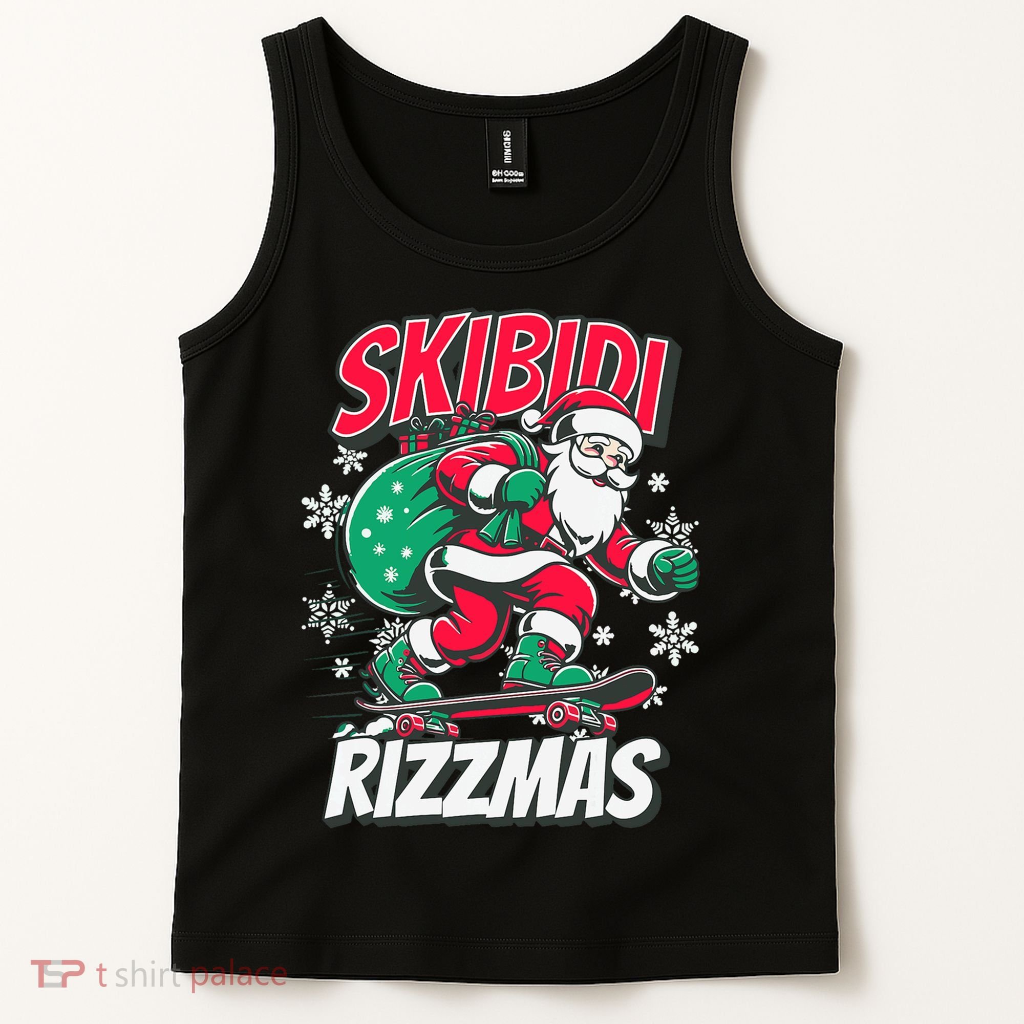 Skibidi Rizzmas Funny Santa Rizz Christmas Tank Top