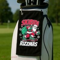 Skibidi Rizzmas Funny Santa Rizz Christmas Golf Towel thumb 2