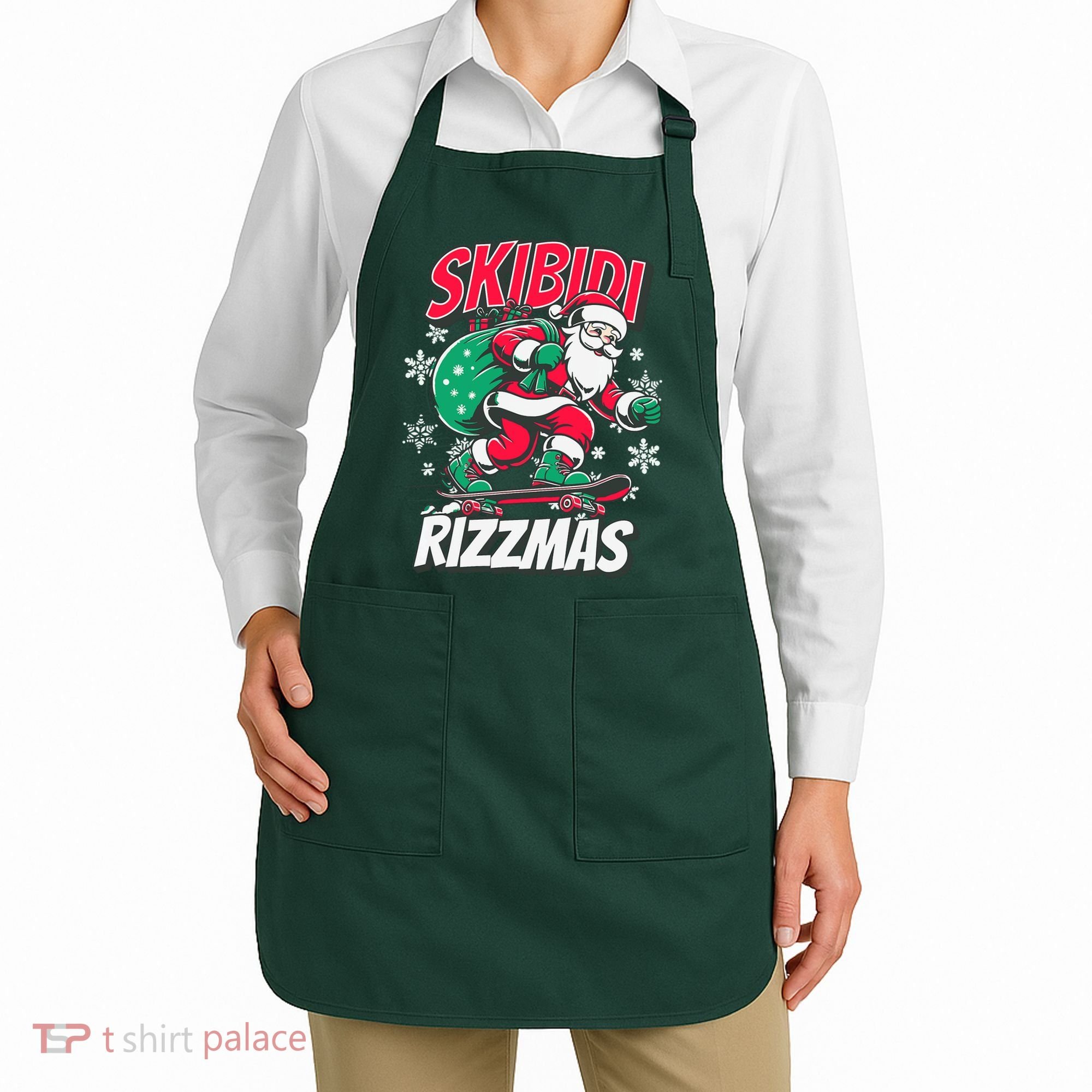 Skibidi Rizzmas Funny Santa Rizz Christmas Apron