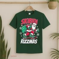 Skibidi Rizzmas Funny Santa Rizz Christmas T-Shirt thumb 2