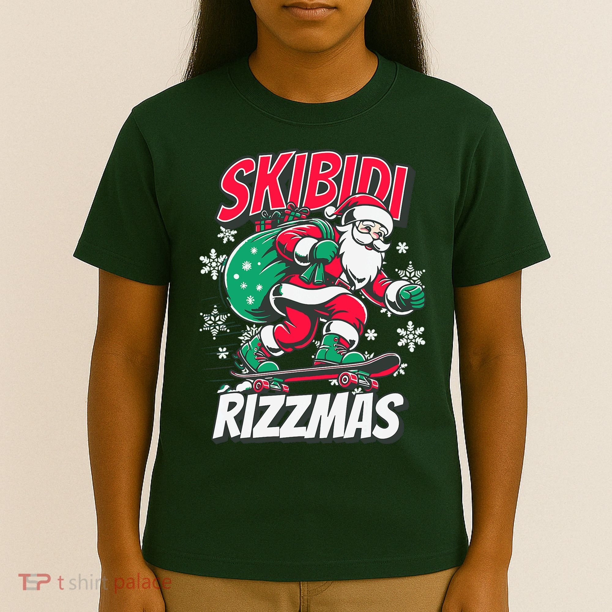 Skibidi Rizzmas Funny Santa Rizz Christmas T-Shirt