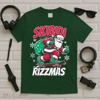 Skibidi Rizzmas Funny Santa Rizz Christmas T-Shirt thumb 5